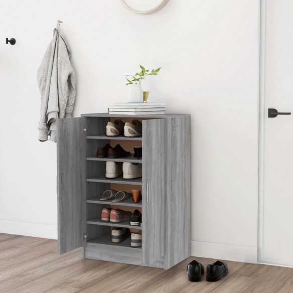 Meuble à chaussures Sonoma gris 60x35x92 cm 