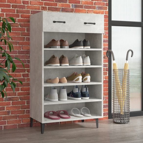 Armoire à chaussures Gris béton 60x35x105 cm 