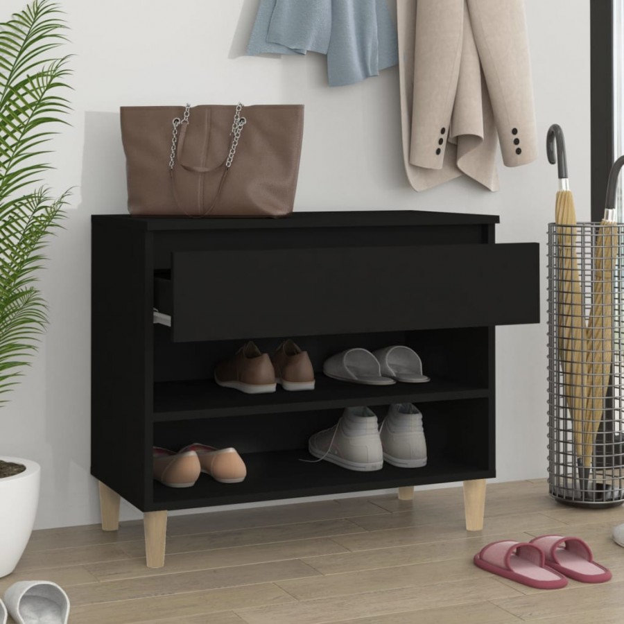 Armoire à chaussures Noir 70x36x60 cm 