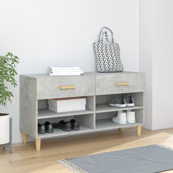 Armoire à chaussures Gris béton 102x35x55 cm 