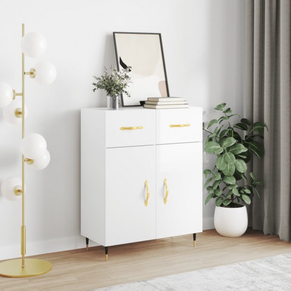 Buffet Blanc brillant 69,5x34x90 cm 