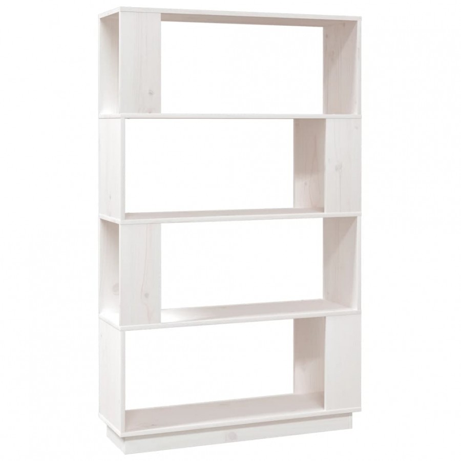 Bibliothèque/Séparateur de pièce Blanc 80x25x132 cm Pin solide