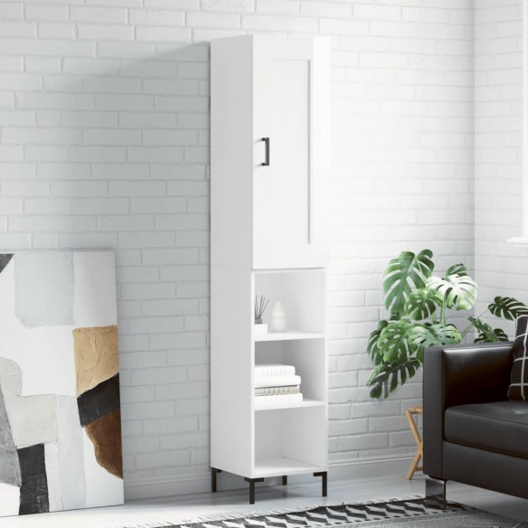 Buffet haut Blanc brillant 34,5x34x180 cm 