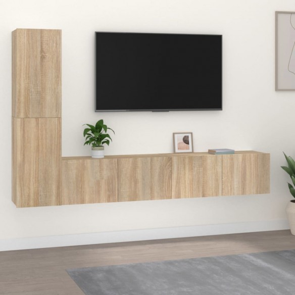 Ensemble de meubles TV 4 pcs Chêne sonoma 