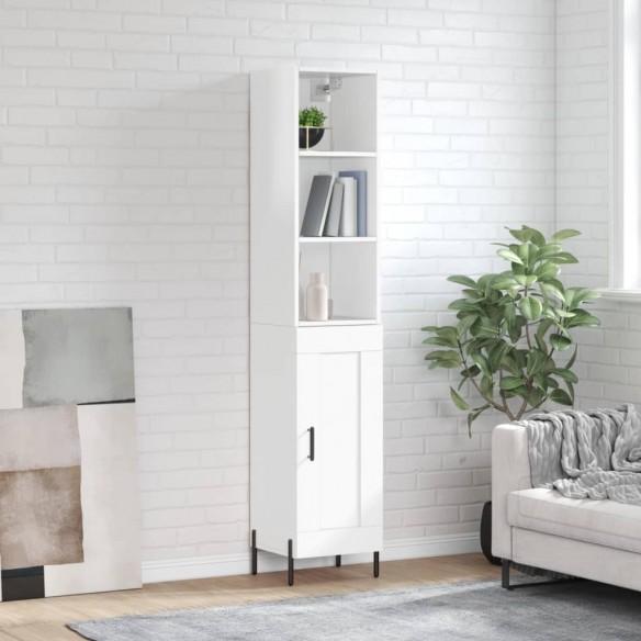 Buffet haut Blanc brillant 34,5x34x180 cm 