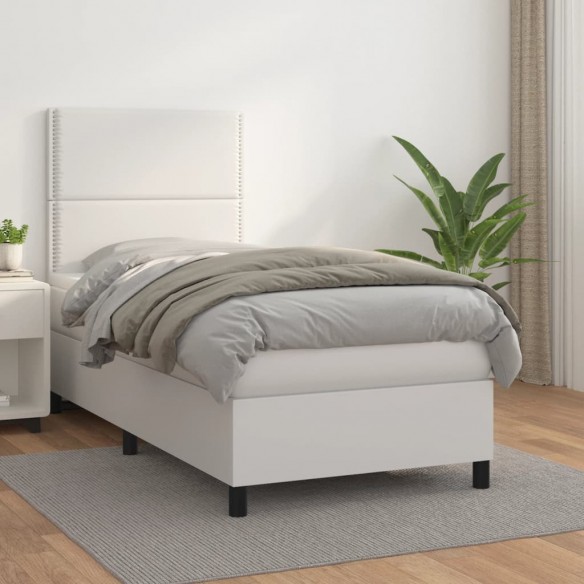 Lit avec matelas Blanc 80x200 cm Similicuir