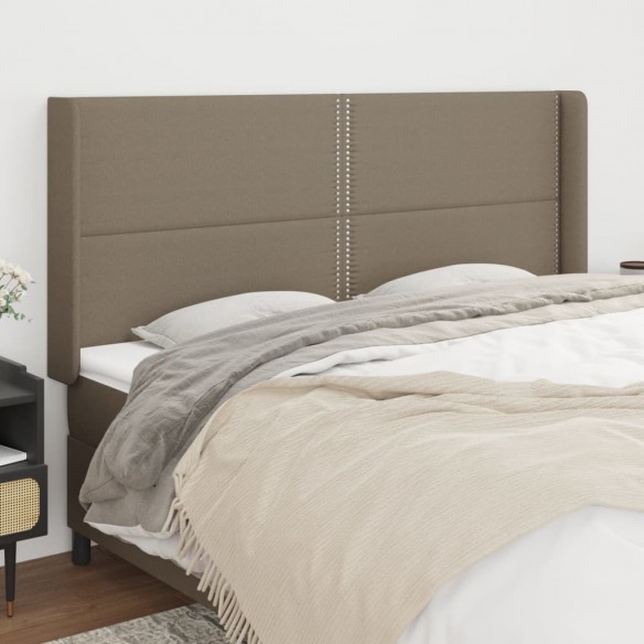 Tête de lit avec oreilles Taupe 163x16x118/128 cm Tissu