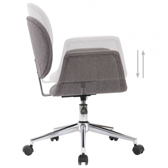 Chaise pivotante de salle à manger Gris Tissu
