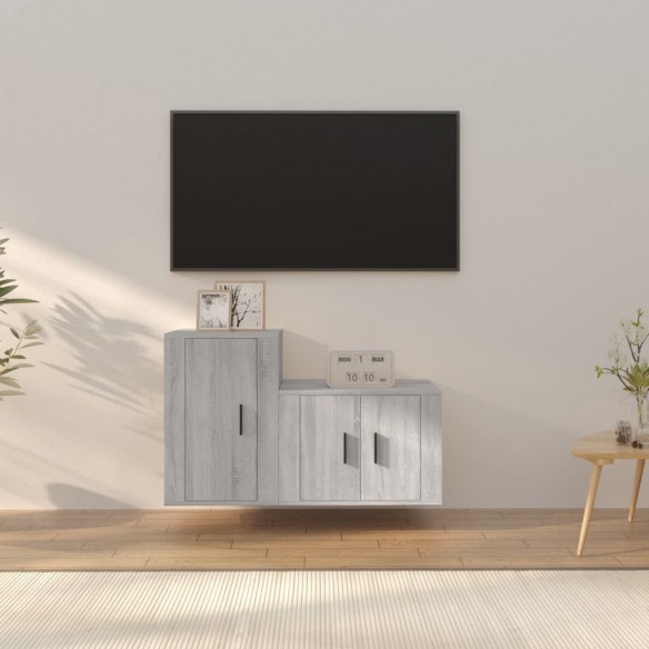 Ensemble de meubles TV 2 pcs Sonoma gris 