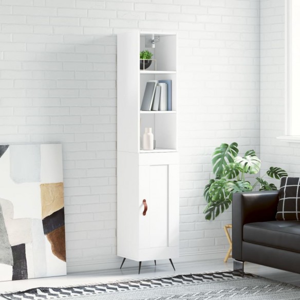 Buffet haut Blanc brillant 34,5x34x180 cm 
