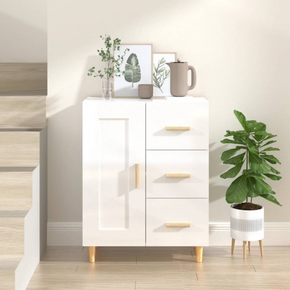 Buffet Blanc brillant 69,5x34x90 cm 