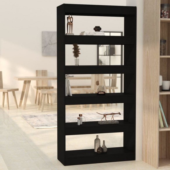 Bibliothèque/Séparateur de pièce Noir 80x30x166 cm Aggloméré