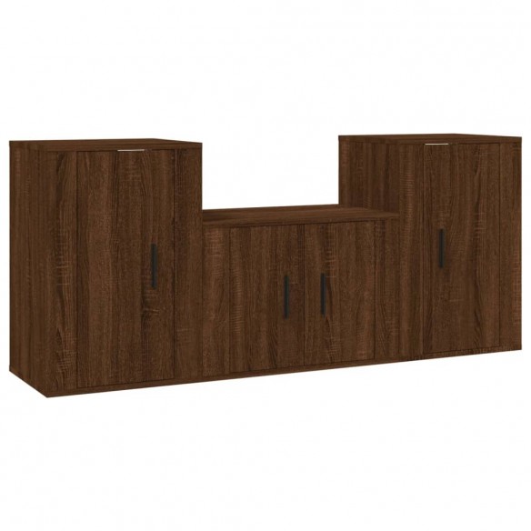 Ensemble de meubles TV 3 pcs Chêne marron 