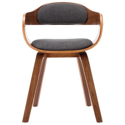 Chaise de salle à manger Gris foncé Tissu et bois courbé 2
