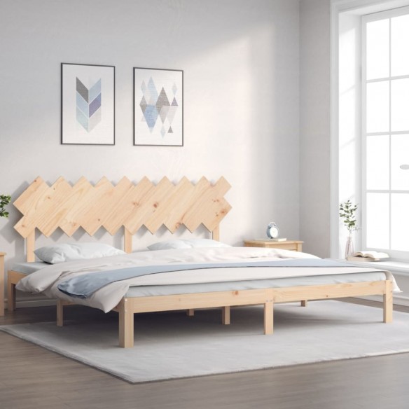 Lit avec tête de lit 200x200 cm bois massif