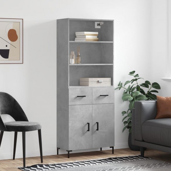 Buffet haut Gris béton 69,5x34x180 cm 