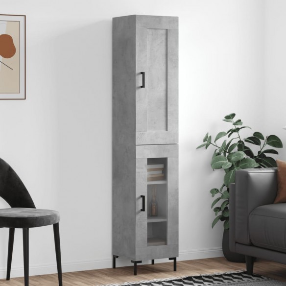 Buffet haut Gris béton 34,5x34x180 cm 