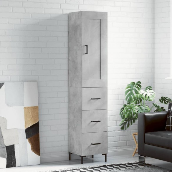 Buffet haut Gris béton 34,5x34x180 cm 