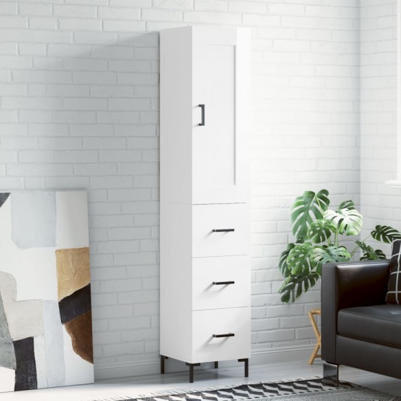 Buffet haut Blanc brillant 34,5x34x180 cm 