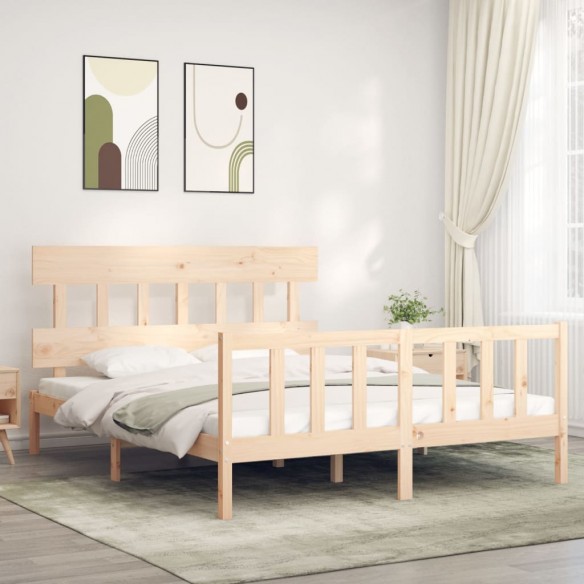 Lit avec tête de lit 160x200 cm bois massif