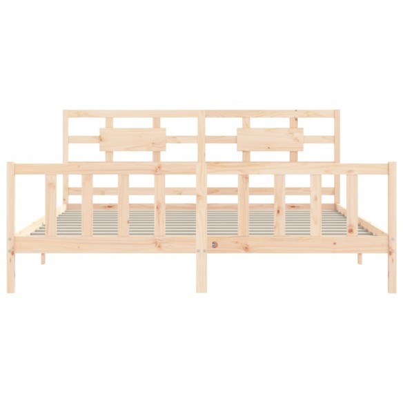 Lit avec tête de lit 200x200 cm bois massif