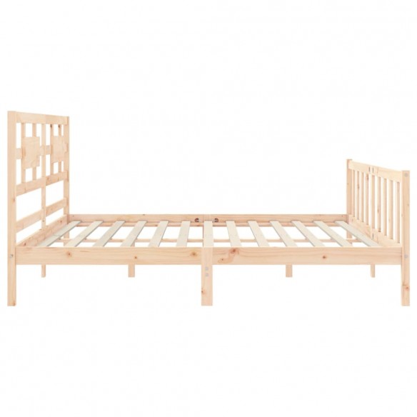 Lit avec tête de lit 200x200 cm bois massif