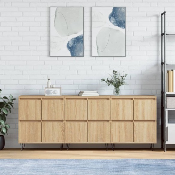 Buffets 3 pcs Chêne sonoma 