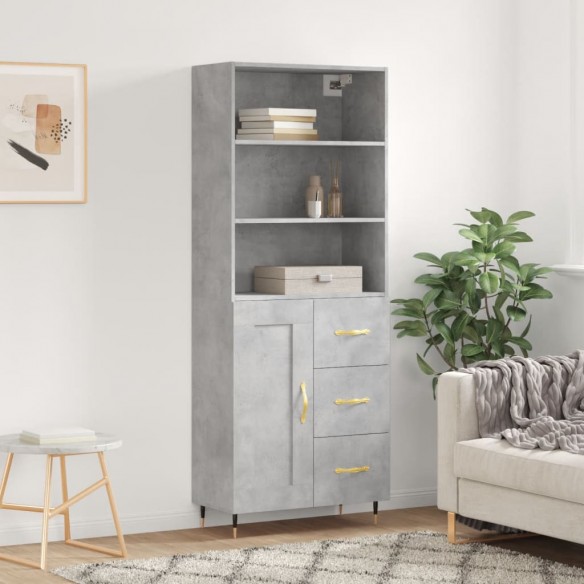 Buffet haut Gris béton 69,5x34x180 cm 
