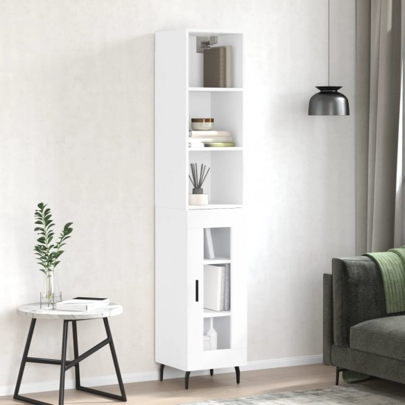 Buffet haut Blanc brillant 34,5x34x180 cm 