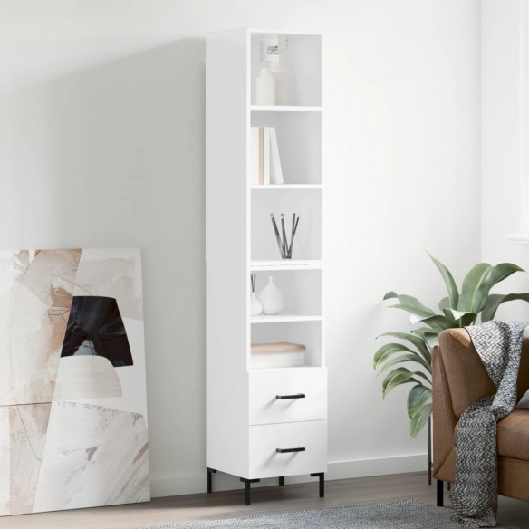 Buffet haut Blanc brillant 34,5x34x180 cm 