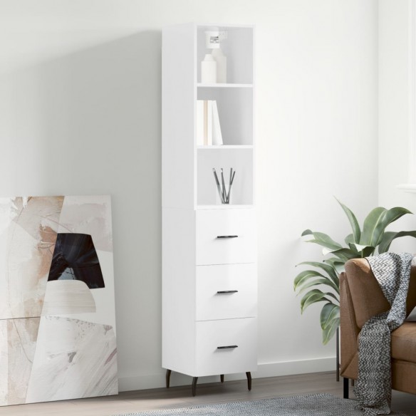 Buffet haut Blanc brillant 34,5x34x180 cm 