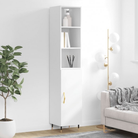 Buffet haut Blanc brillant 34,5x34x180 cm 