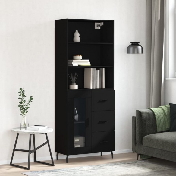 Buffet haut Noir 69,5x34x180 cm 