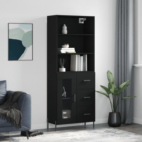 Buffet haut Noir 69,5x34x180 cm 