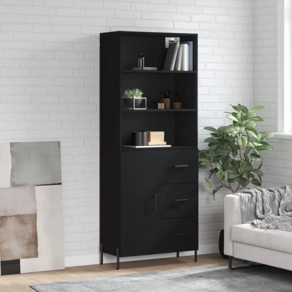 Buffet haut Noir 69,5x34x180 cm 