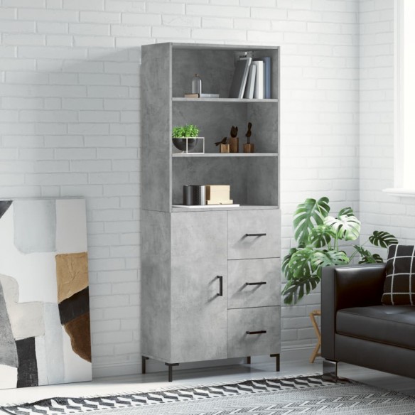 Buffet haut Gris béton 69,5x34x180 cm 