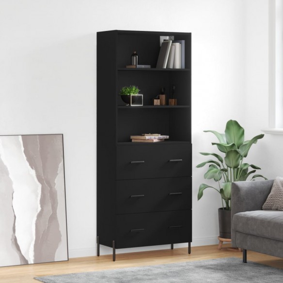 Buffet haut Noir 69,5x34x180 cm 