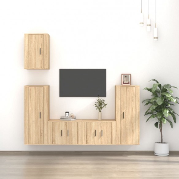 Ensemble de meubles TV 5 pcs Chêne sonoma 