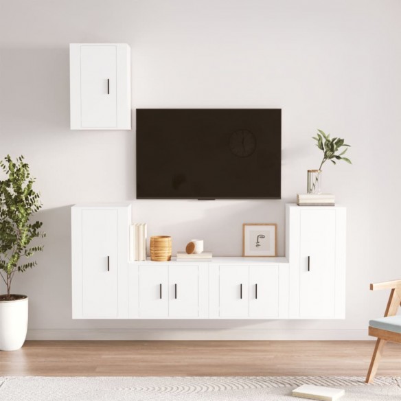 Ensemble de meubles TV 5 pcs Blanc 