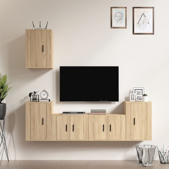 Ensemble de meubles TV 5 pcs Chêne sonoma 