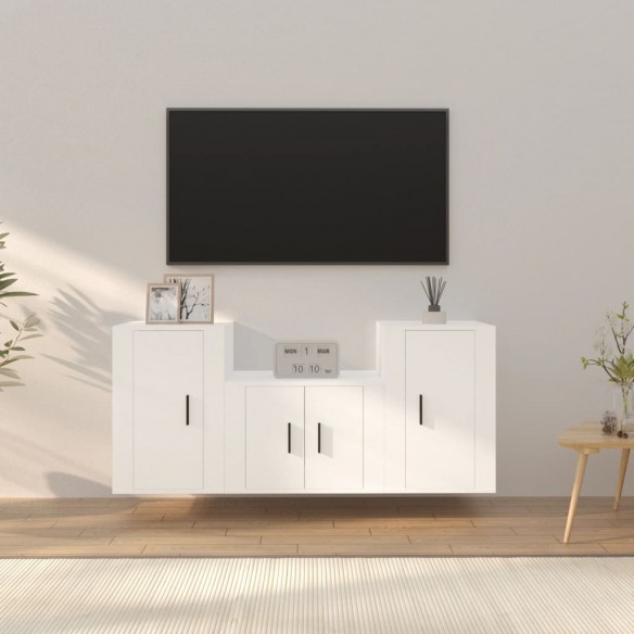 Ensemble de meubles TV 3 pcs Blanc 