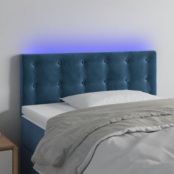 Tête de lit à LED Bleu foncé 80x5x78/88 cm Velours