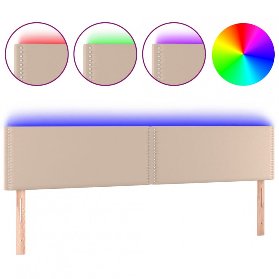 Tête de lit à LED Cappuccino 160x5x78/88 cm Similicuir
