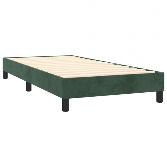 Lit avec Cadre coloris Vert foncé 100x200 cm Velours