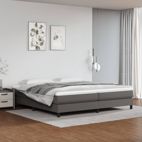 Lit Gris 200x200 cm Similicuir