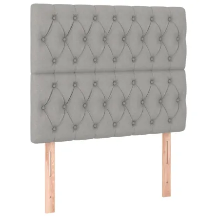 Têtes de lit 2 pcs Gris clair 90x7x78/88 cm Tissu 2