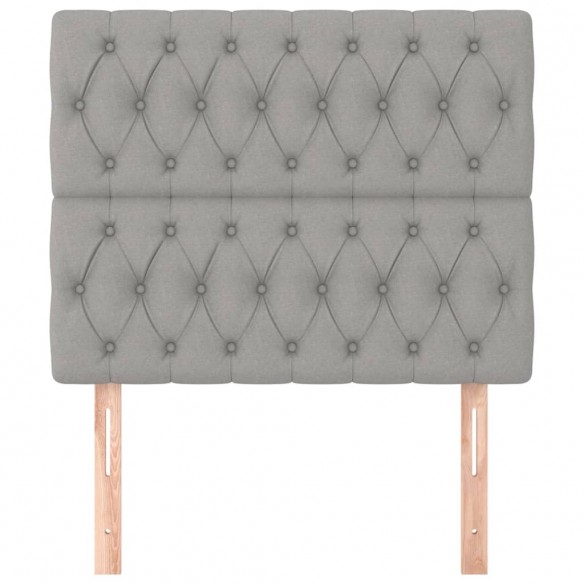 Têtes de lit 2 pcs Gris clair 90x7x78/88 cm Tissu Têtes de lit 2 pcs Gris clair 90x7x78/88 cm Tissu