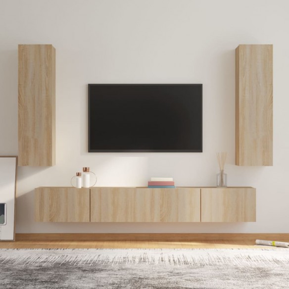 Ensemble de meubles TV 4 pcs Chêne sonoma 
