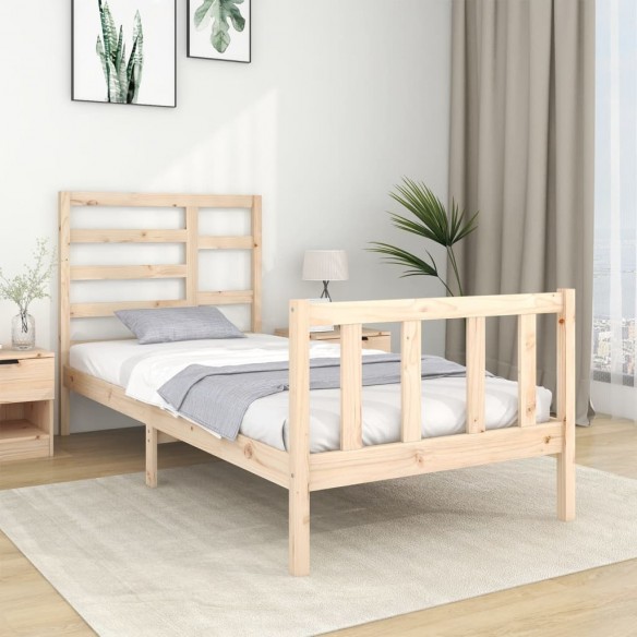 Lit bois massif 90x190 cm simple