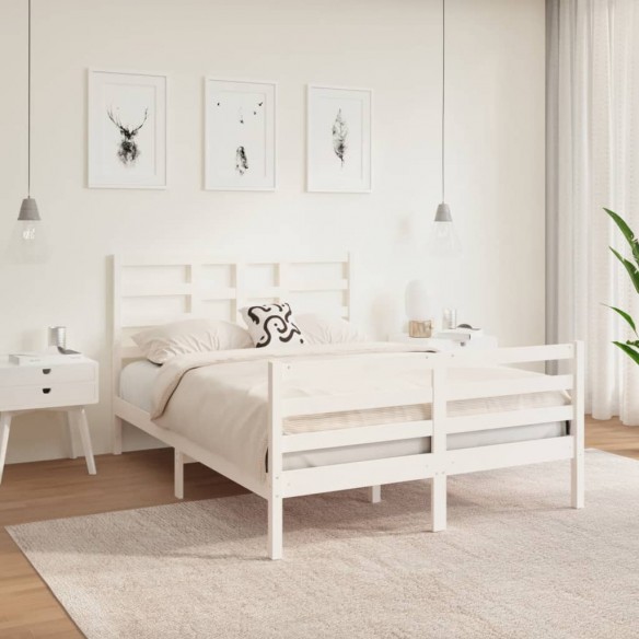 Lit Blanc Bois massif 120x190 cm Petit Double